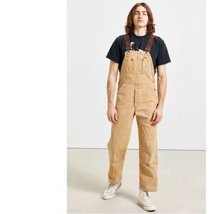 Carhartt Vintage Canvas Insulated Brown Overall XL USA Quilted Urban Outfitters